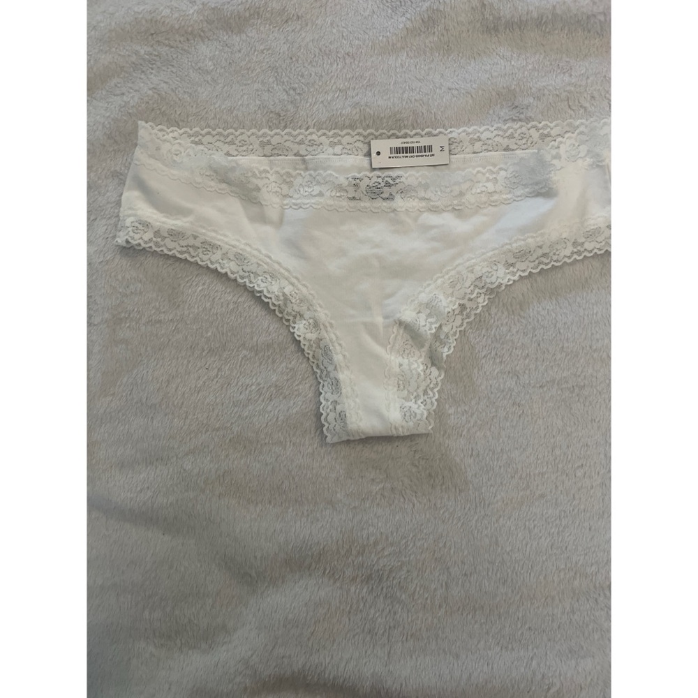 Adore Me White Lace Trim Panties